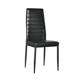 Karl Home 303868581484 Dining Chairs Pu Leather Seat And Metal Frame In Black Set Of 4