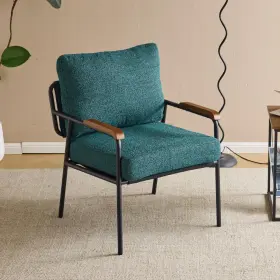 Khac652 Karl Home Accent Chair Modern Armchair With Metal Frame Linen Fabric Upholstory Living