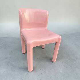 Kartell 4867 Chair Olaf Von Bohr Design Vintage Pink Plastic Stacking Side