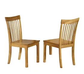 Kb Designs 753569700927 - Traditional Solid Wood Dining Chairs Set Of 2 Natural Oak