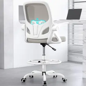Kbgy255gsj Kensaker Tall Drafting Chair With Footrest Ring For Home And Work K255-s Grey