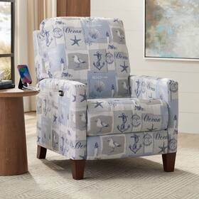 Kensington Hill 1563-86pwr Gulls Point Sky 27 1/2 Inch Wide Blue 3-way Power Recliner