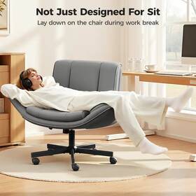 Kerdom 008678953888 4 In 1 Cross-legged Chair With Wheels And Expandable Arms - Gray