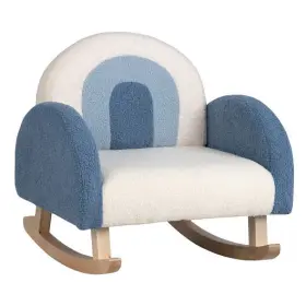 Kids Rocking Chair Children Velvet Upholstered Sofa Solid Wood L 473512392002 With Legs-blue