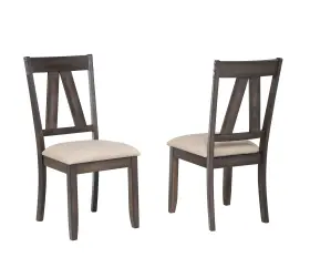 D6490-2 Kings Brand Furniture Lynn Brown Wood Dinette Dining Room Side Chairs Set Of 2