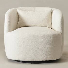 Kinwell Bsc080 Ashlie Boucl Swivel Barrel Chair - Open Box Retail Price 389