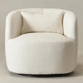 Bsc080 Kinwell Ashlie Boucl Swivel Barrel Chair - Open Box Retail Price 389