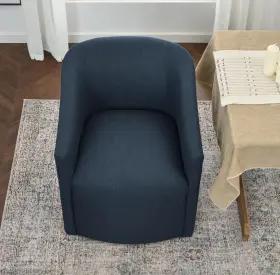 Bsc116-indigo Kinwell 25 Inch Wide Upholstered Dining Chairs With Casters Indigo