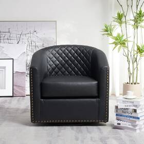 Kinwell Bsc118 Open Box Logan Tufted Faux Leather Swivel Club Chair Retail Price 269
