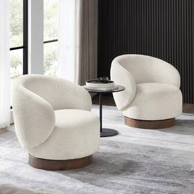 Kislot 69fe6eb7bc43935616b0bc32 Swivel Accent Chair Round Barrel Armchair Upholstered Performance Fabric