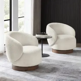 69fe6eb7bc43935616b0bc32 Kislot Swivel Accent Chair Round Barrel Armchair Upholstered Performance Fabric