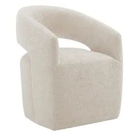 Kislot 850053592256 Dining Chairs Upholstered Modern Armchair With Rollers For Diningroom