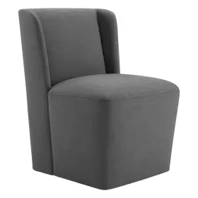 Kislot 850053592508 Upholstered Dining Chair With Casters Armless Modern Rolling Design Fo