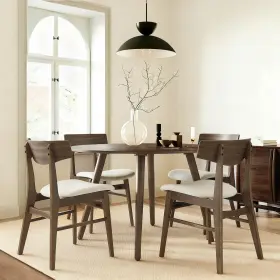 Dc7111-1115 Kislot Wooden Dining Chairs Set Of 4 Upholstered Modern Room Mid Cen