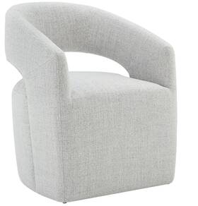 Kislot Dc7y006b Upholstered Barrel Side Dining Chair With Casters Milk