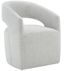 Dc7y006b Kislot Upholstered Barrel Side Dining Chair With Casters Milk