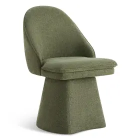 Dc7y050 Kislot Swivel Dining Chairs Modern Desk Chair Upholstered Linen Fabric Side Fo