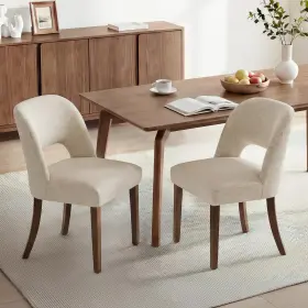 Dc7y121 Kislot Upholstered Dining Chairs Set Of 2 Modern Armless Kitchen With