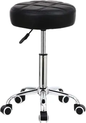 Bbs0301 Kktoner Round Rolling Stool Pu Leather Height Adjustable Swivel Drafting Work Sp