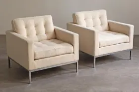 1205s1 Knoll 2015 Florence Lounge / Club Chair In Classic Pearl Wool Boucl Usa