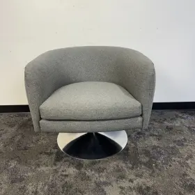 2165 Knoll Joe Dfturso Swivel Lounge Chairs In Gray Fabric 4 Available