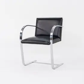 Mr50 Knoll 1963 Gordon Bunshafts Personal Mies Van Der Rohe Flat Bar Brno Chair In Black