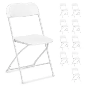 Ktaxon 040275871881 10-pack Folding Chairs Plastic Dining White - And Steel