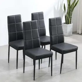 72tyfghjgkjads Ktaxon Juego De 4 Sillas Comedor Cuero Pu Color Negro Modernas Baratas En Oferta Set