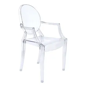 Ku-191277 Kurado Home Limited Canglong Modern Acrylic Stacking Arm Chair In Clear For Kitchen Dining Living
