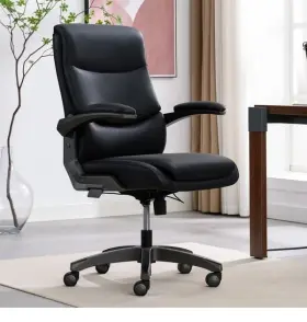1752898 La-z-boy Faux Bonded Leather Manager Office Chair Black - Free Shipping