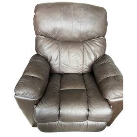 La-z-boy 43581 La-z-boy Brown Leather Recliner Chair Usb Port Adjustable Dark Wood Frame
