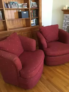 Tm8lae000201 La-z-boy Set Of 2 Lazy Swivel Accent Chairs Traditional Living Room Bedroom