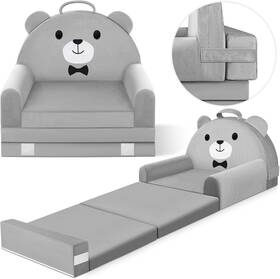 Laapee La46260506etc Kids Sofa Bed With 6 Inch X 7 Seat 22 22.4 18.9 Overall Grey