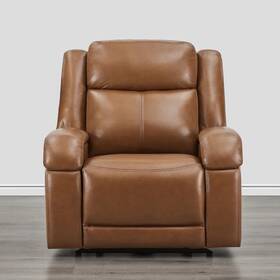 Latitude Run 726084349810 Genuine Leather Power Recliner Chair Adjustable Headrest Wall Hugger With Usb Port