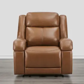 Latitude Run 726084349810 Genuine Leather Power Recliner Chair Adjustable Headrest Wall Hugger With Usb Port