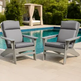 45x21.5x3in Lavish Home 82-tex1061 High Back Outdoor Chair Cushion Uv And Mildew Resistant