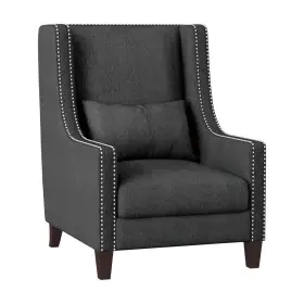 1114dg-1 Lazzara Dorsey Dark Gray Textured Upholstery High Back Accent Chair