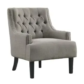 1194tp Lazzara Bolingbrook Taupe Textured Upholstery Tufted Back Accent Chair