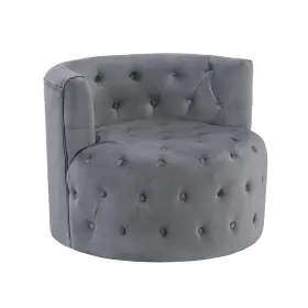 1290gy-1 Lazzara Roper Gray Velvet Swivel Arm Chair