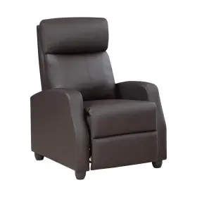 9420db-1 Lazzara Matteo Dark Brown Faux Leather Push Back Recliner