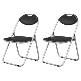 Ldaily 798470118898 Luarane Folding Chairs 2 Pack Metal Dining With Padded Cushion And Ba
