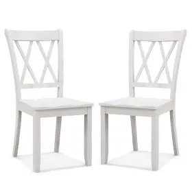 Ldaily 798470197183 Moccha Set Of 2 Dining Chairs 18 Inch High Back Side Chair With Rubber Wood Leg Me