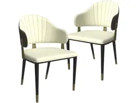 Leisuremod 644380747898 Aria Series Dining Chair 2pk Black