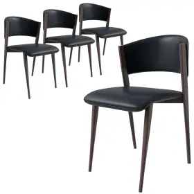 Ac51-4 Leisuremod Aspen Series Modern Dining Chairs Set Of 4 Upholstered Leather