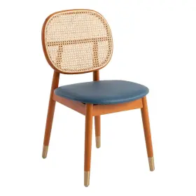 Hc18nbu Leisuremod Holbeck Dining Chair With Upholstered Faux Leather Seat Navy Blue