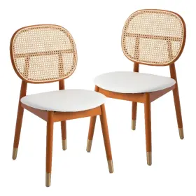 Hc18w2 Leisuremod Holbeck Wicker Dining Chair With Wood Legs Set Of 2 White