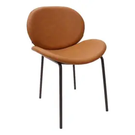 Scbl-22dbr Leisuremod Servos Side Chair With Upholstered Faux Leather Seat Dark Brown