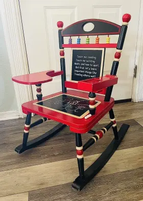 Rab00017 Levels Of Discovery Child S Schoolhouse Rocking Chair Beautiful Detail With Music/desk/pencil Box