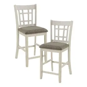 Lexicon 194840047346 Junipero Antique White Full Back Counter Height Chair Set Of 2
