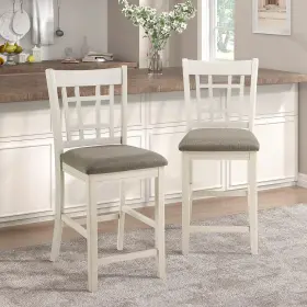 Lexicon 194840158769 Dante Counter Height Chair Set Of 2 Wood Frame Kitchen Island White